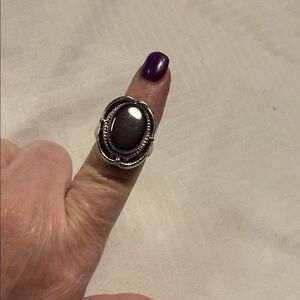 Elegant Sterling Silver and Black Ring
